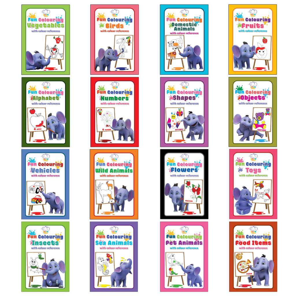 APPU Pocket Colouring Books for Kids - Set 3 - Combo Pack of 16