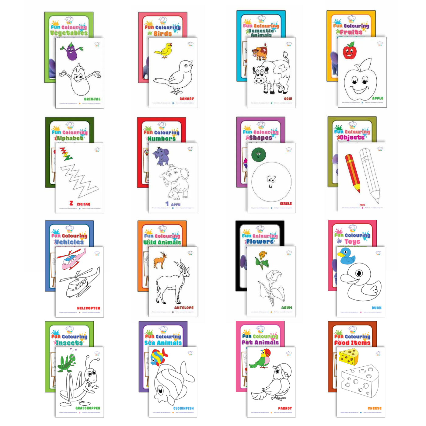 Appu Pocket Colouring Books - Combo Pack of 16