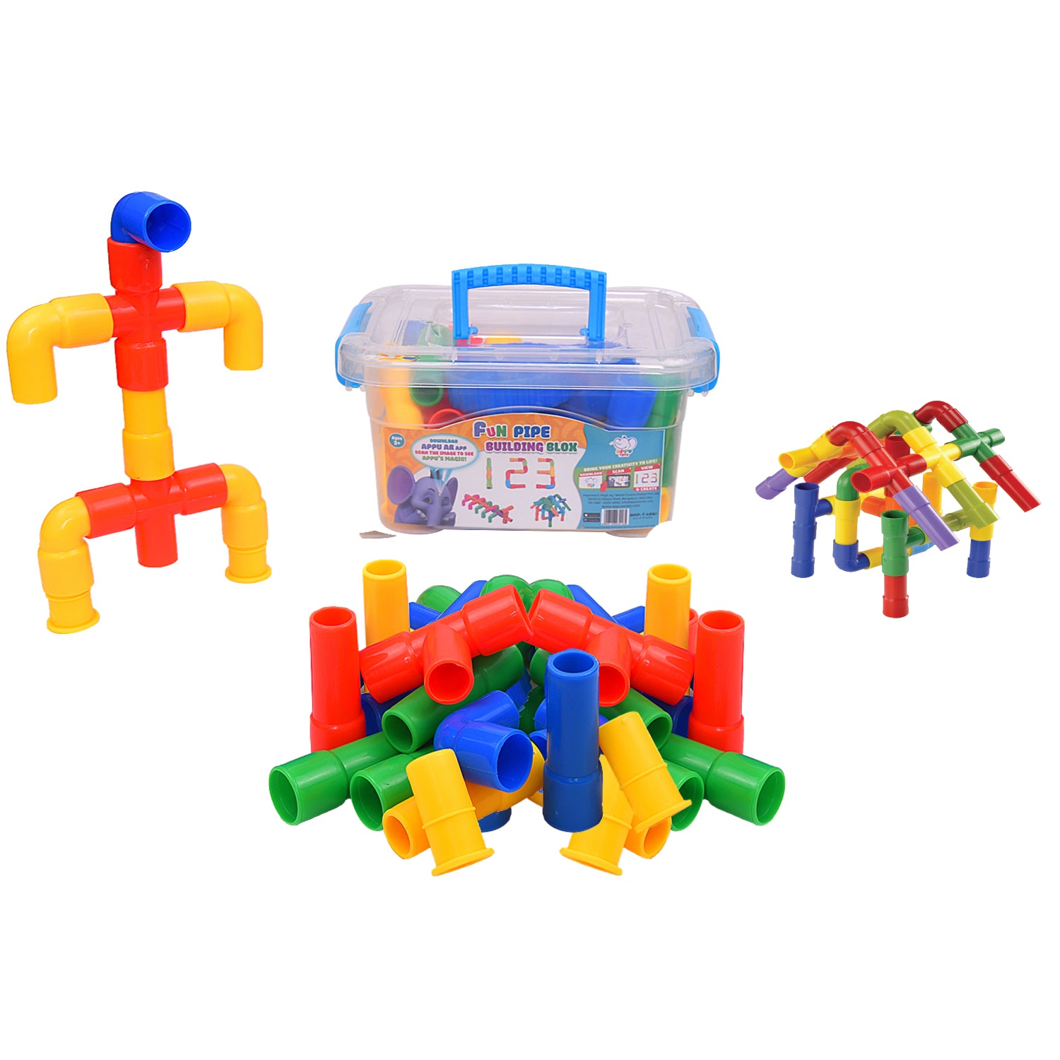 Fun Pipe Building Blox (includes storage box)