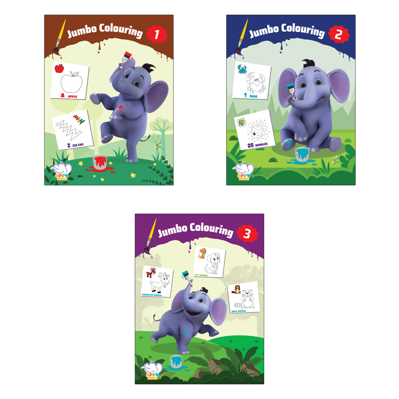 Appu Jumbo Colouring Books - Combo Pack of 3