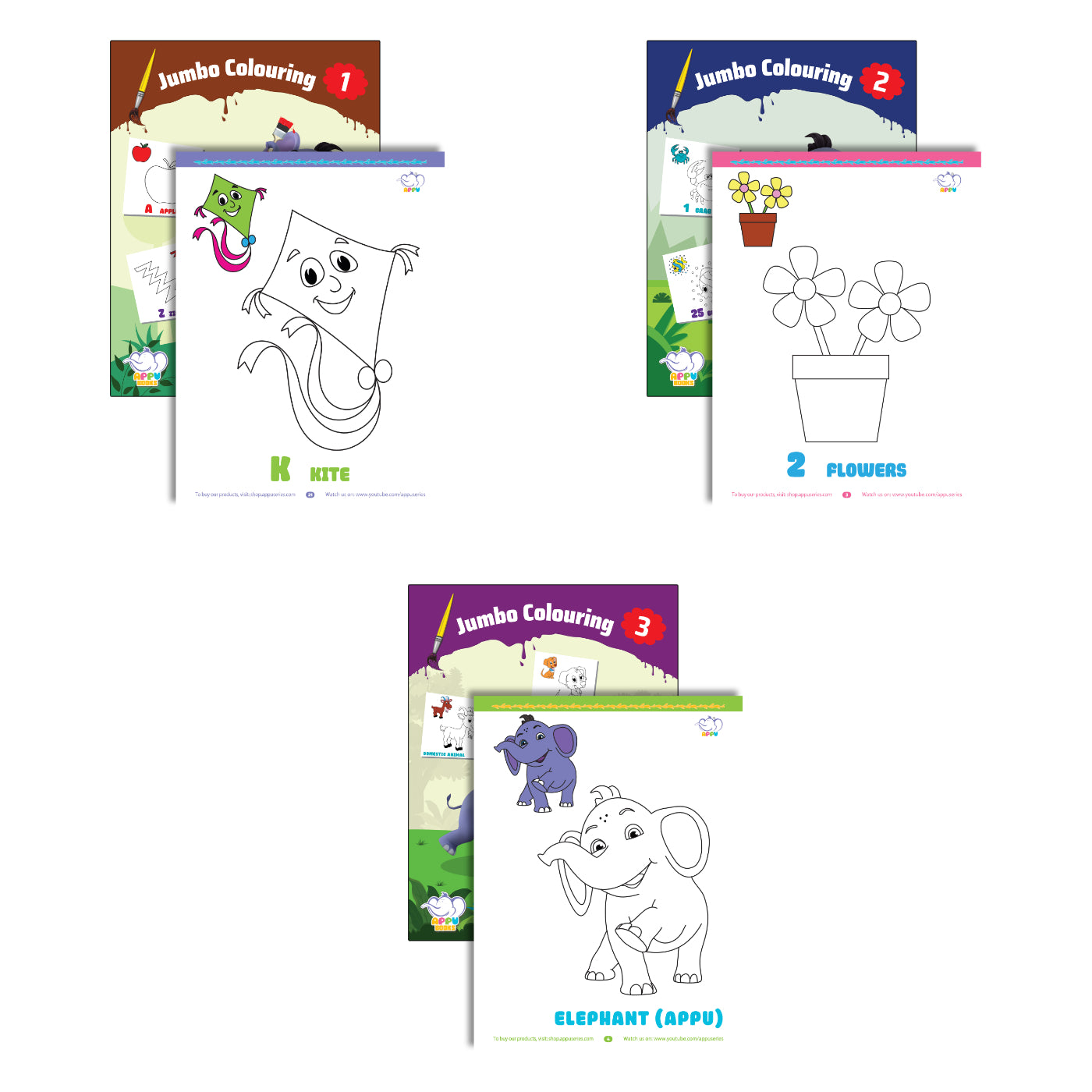 Appu Jumbo Colouring Books - Combo Pack of 3