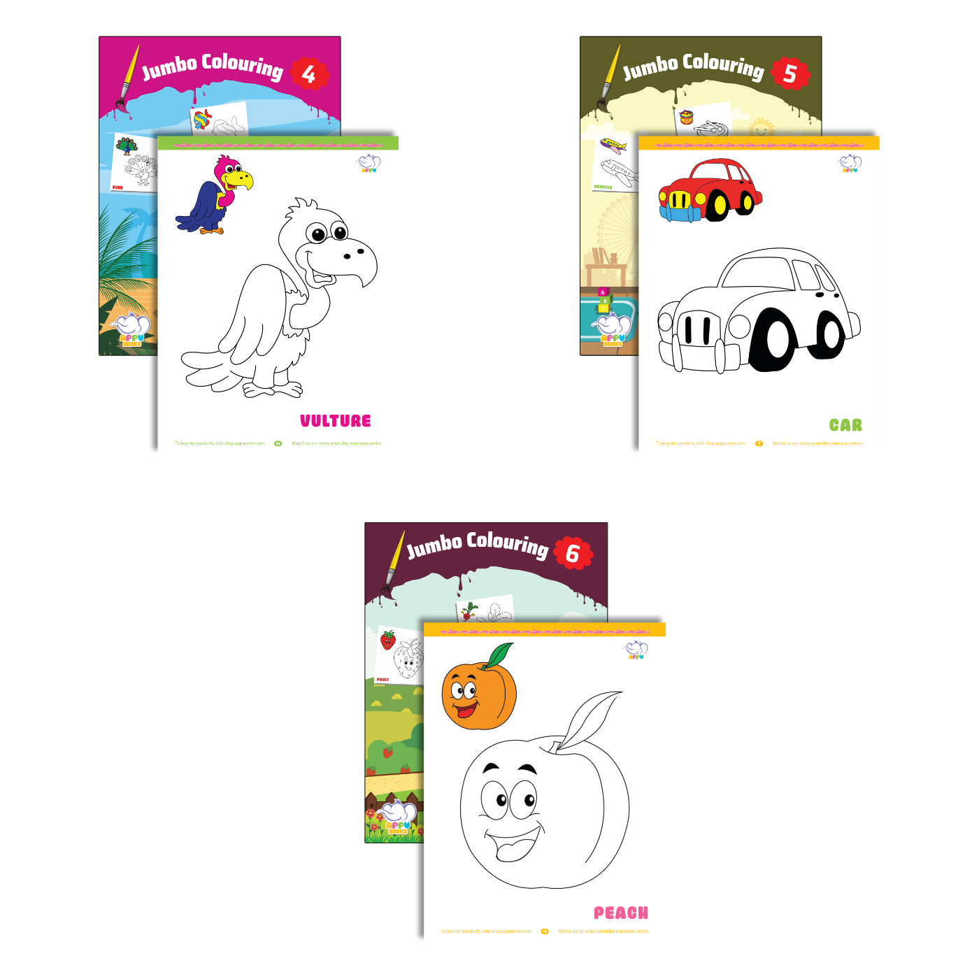 Appu Jumbo Colouring Books - Combo Pack of 3