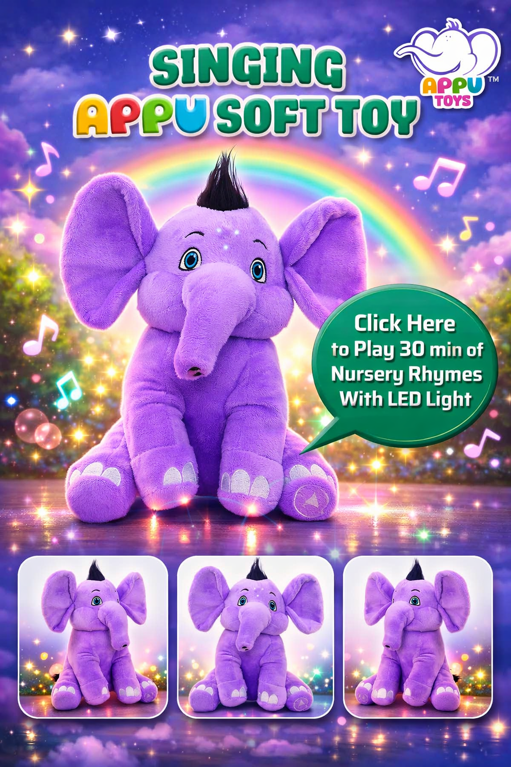 Appu Singing Soft Toy with 30 Minutes of Nursery Rhymes