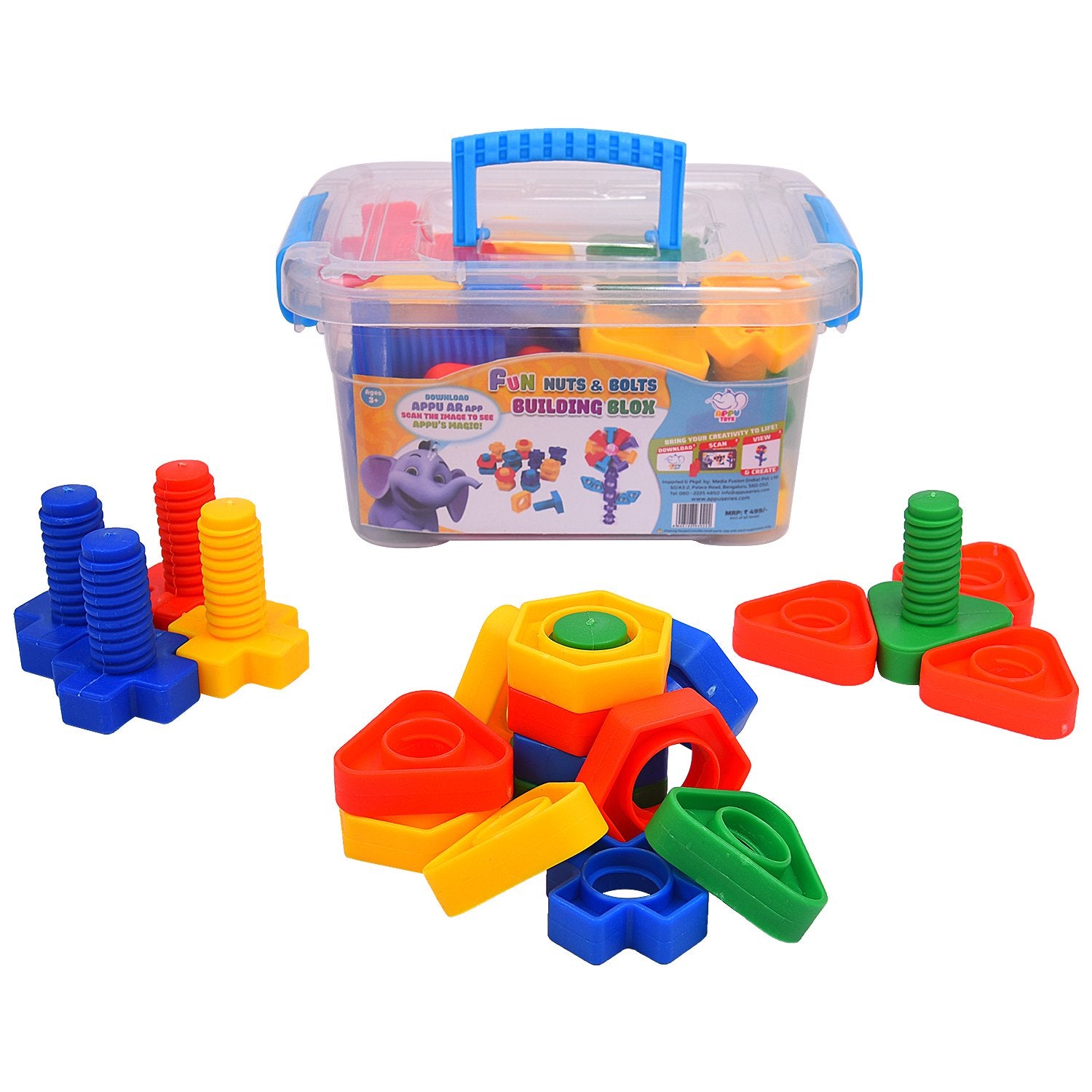 Fun Nuts & Bolts Building Blox (includes storage box)