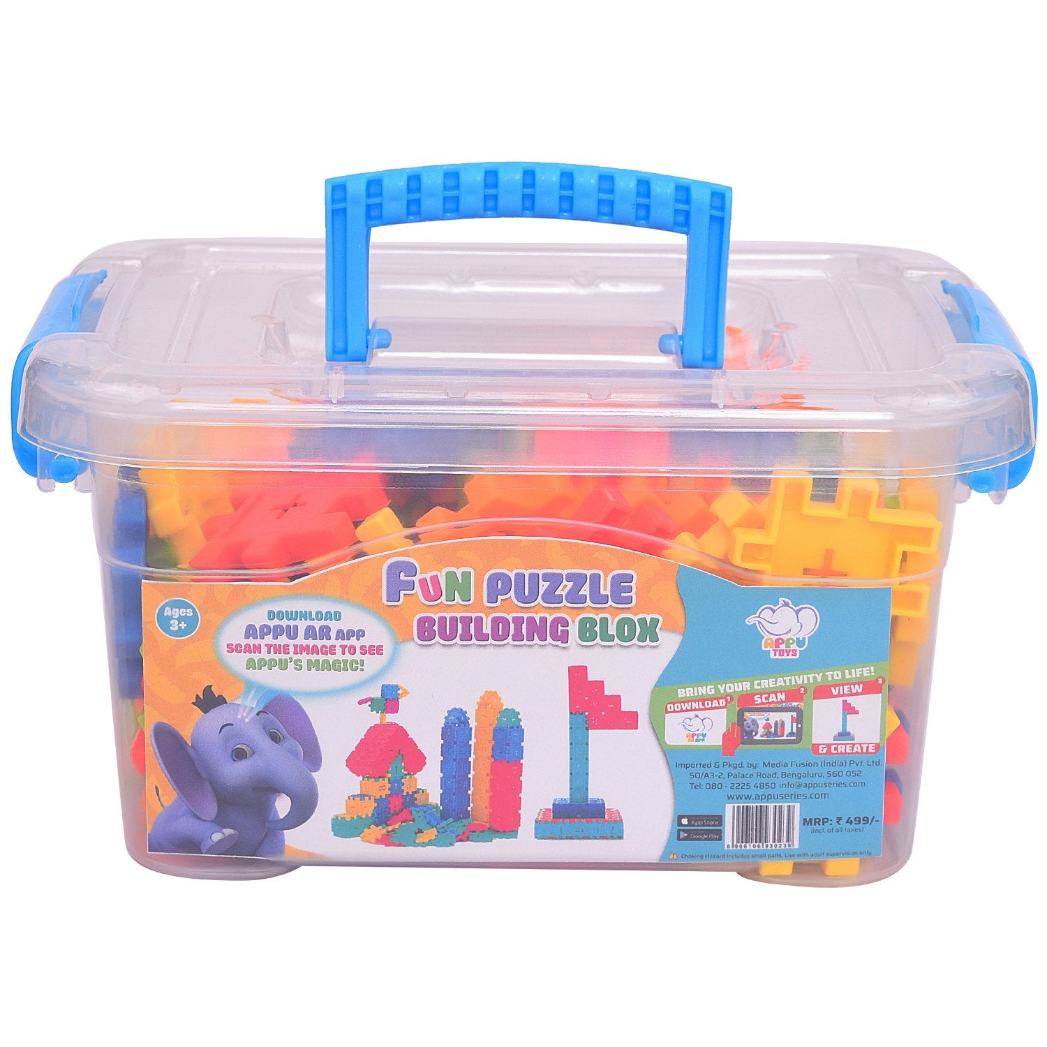 Fun Puzzle Building Blox (includes storage box)