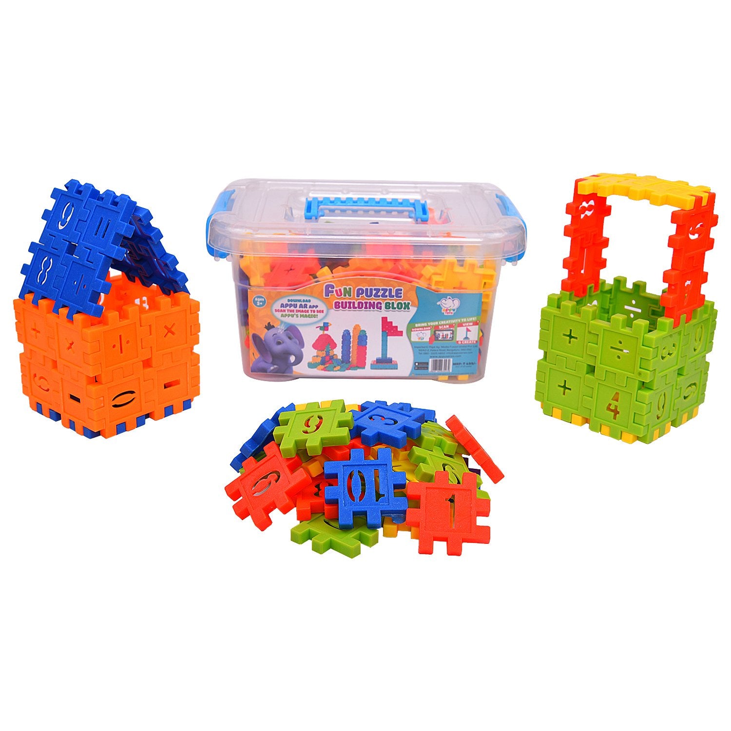 Fun Puzzle Building Blox (includes storage box)