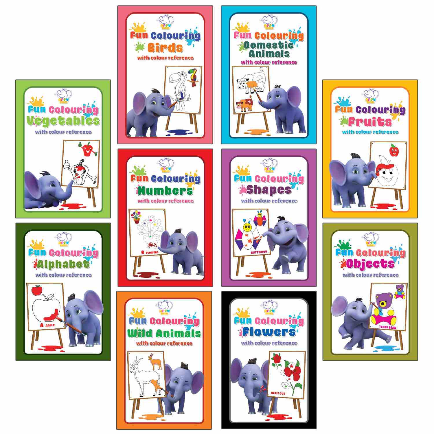 Appu Pocket Colouring Books - Combo Pack of 10